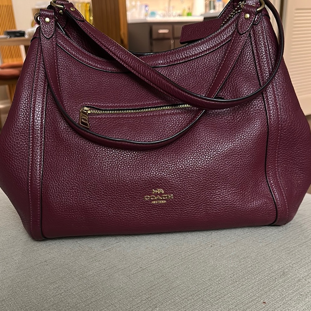 Coach Dark Red Leather Shoulder Bag
